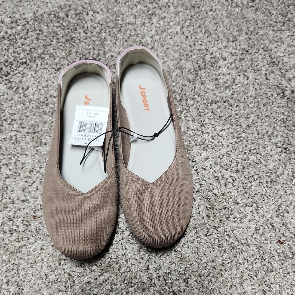 NEW JSport by Jambu Womens Ballet Taupe Flats Size 6.5